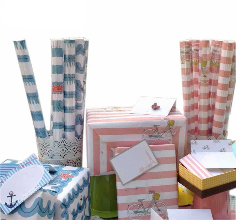 Nautical & Eiffel Tower Cards with Wrapping Paper